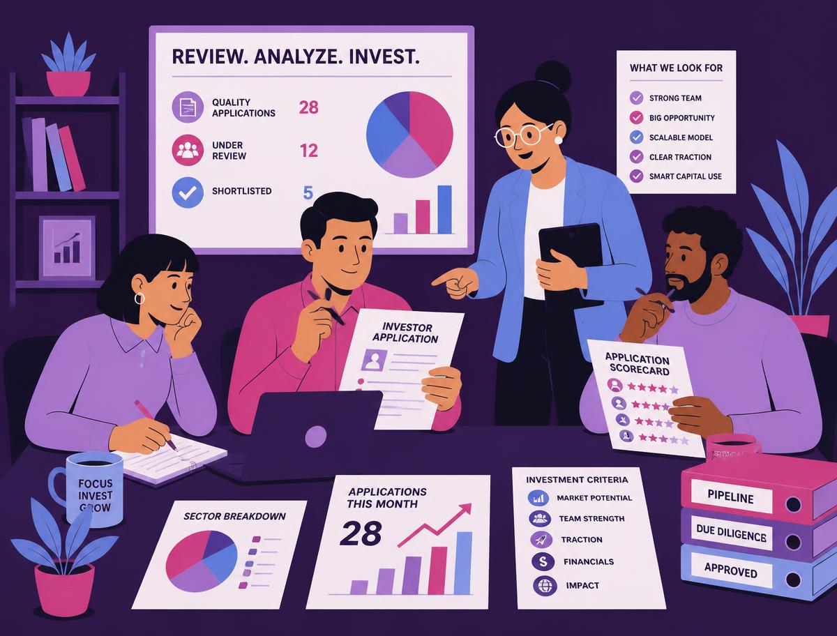 Compliance team reviewing investor onboarding documents in a fund manager's office